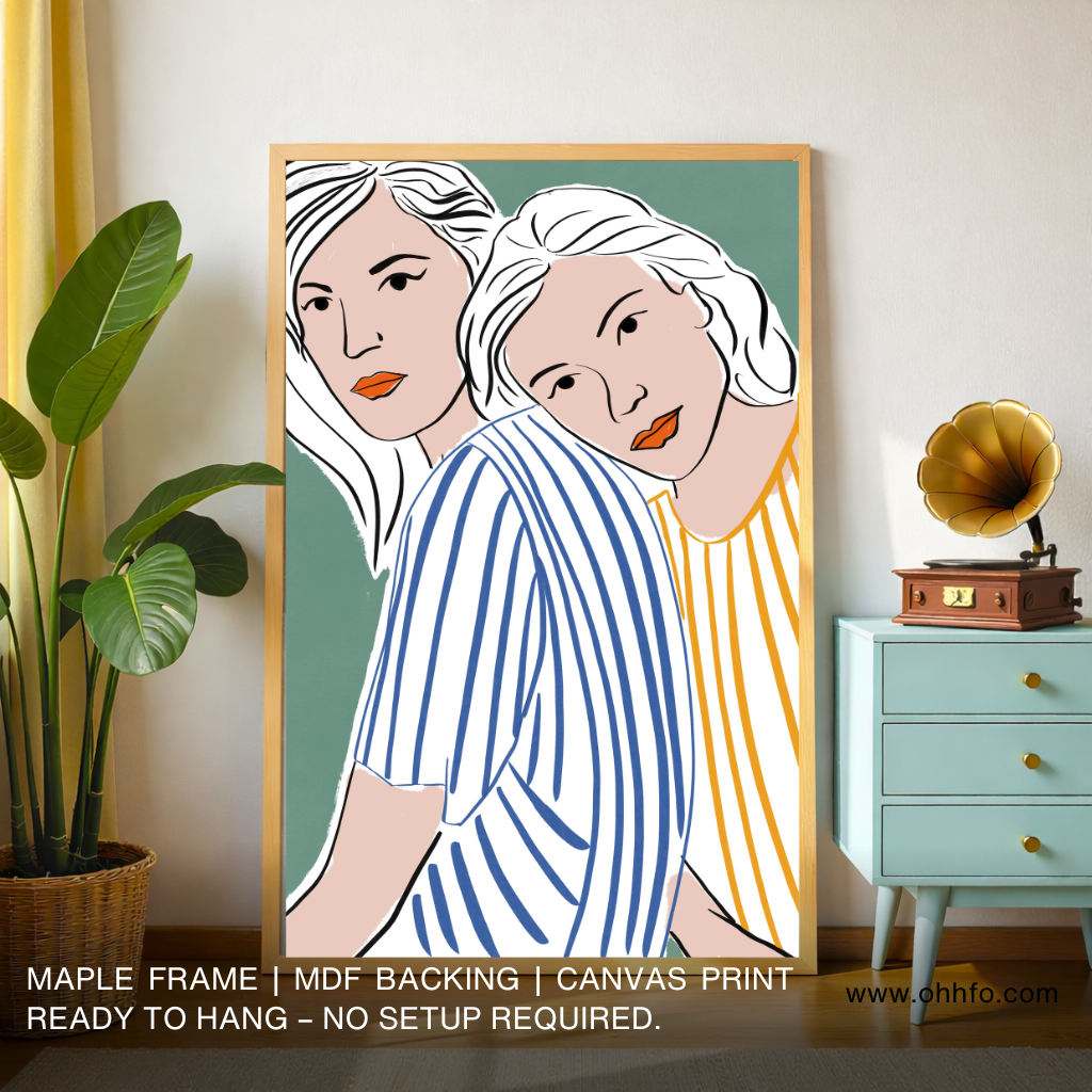 Modern Boho Women Illustration Wall Art Canvas