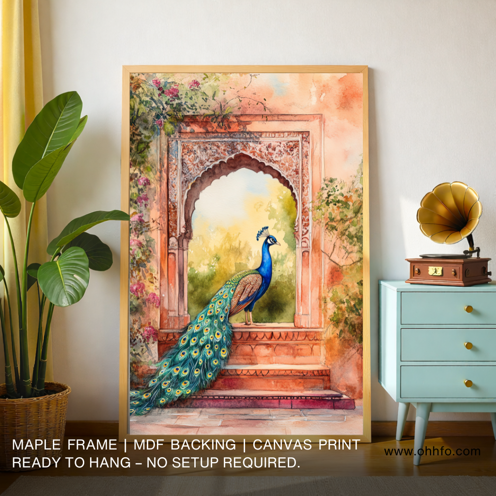 Royal Peacock Canvas Wall Art