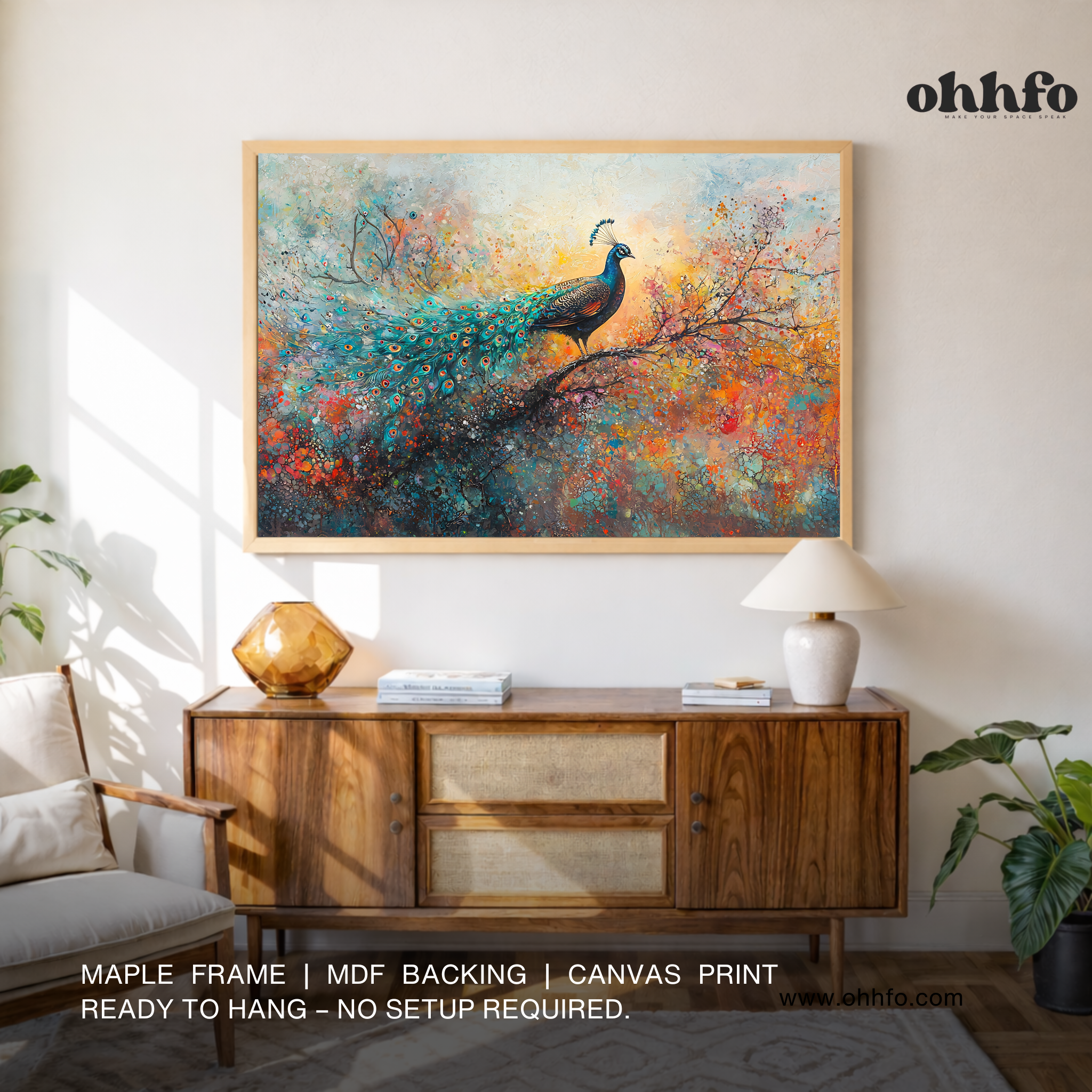 Majestic Peacock Canvas Wall Art