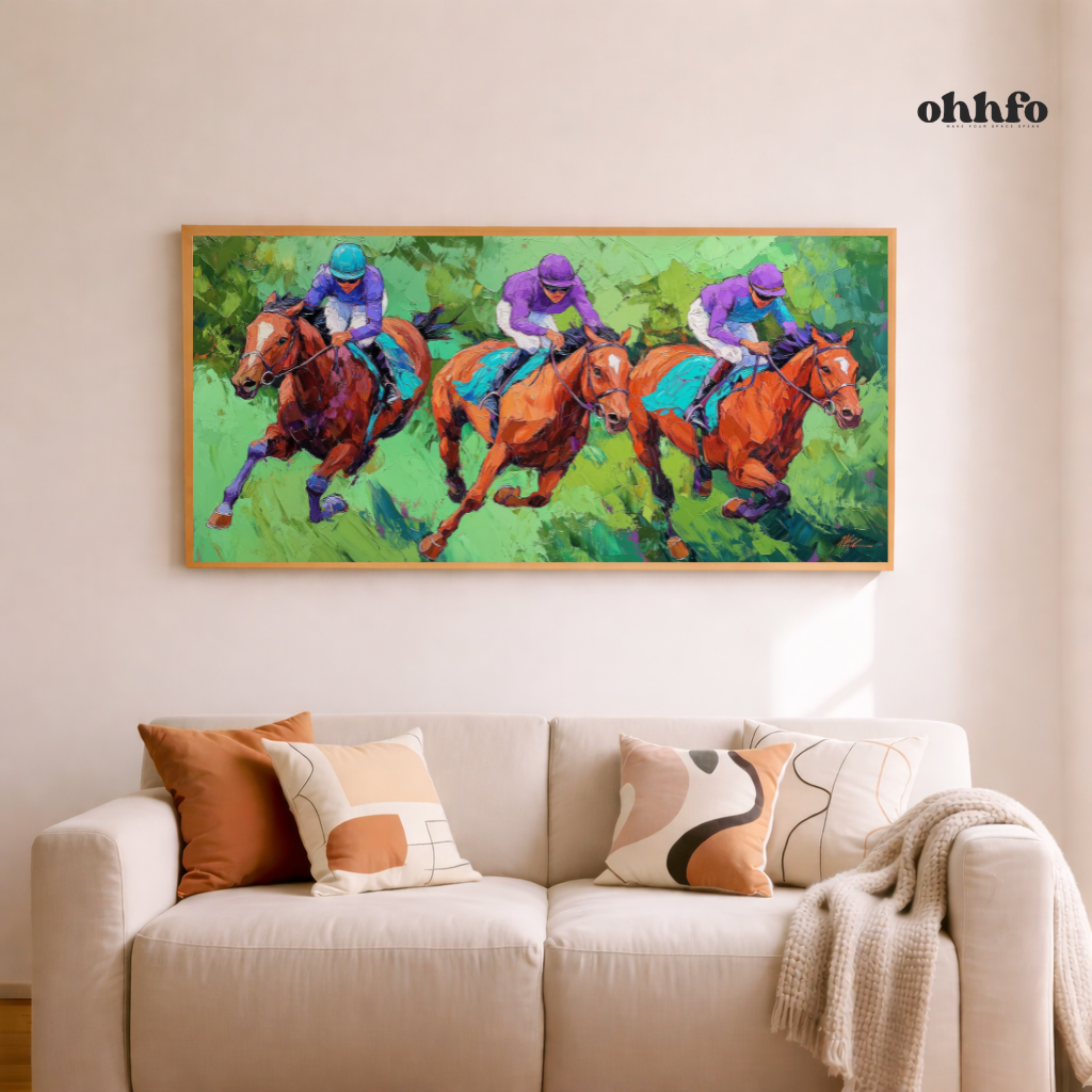 race of champions horse racing  canvas wall art