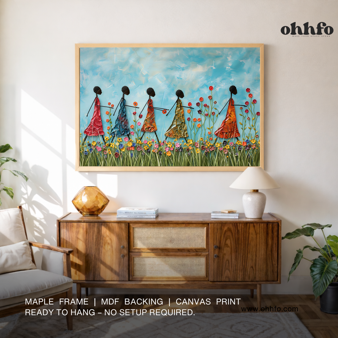 Sisters of Spring – Afro-Boho Floral Wall Art