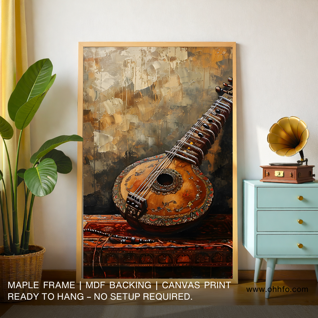 Tanpura Indian Musical Instrument – Canvas Print Wall Art