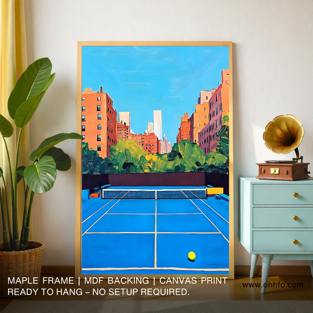 Urban Tennis Court Canvas Wall Art