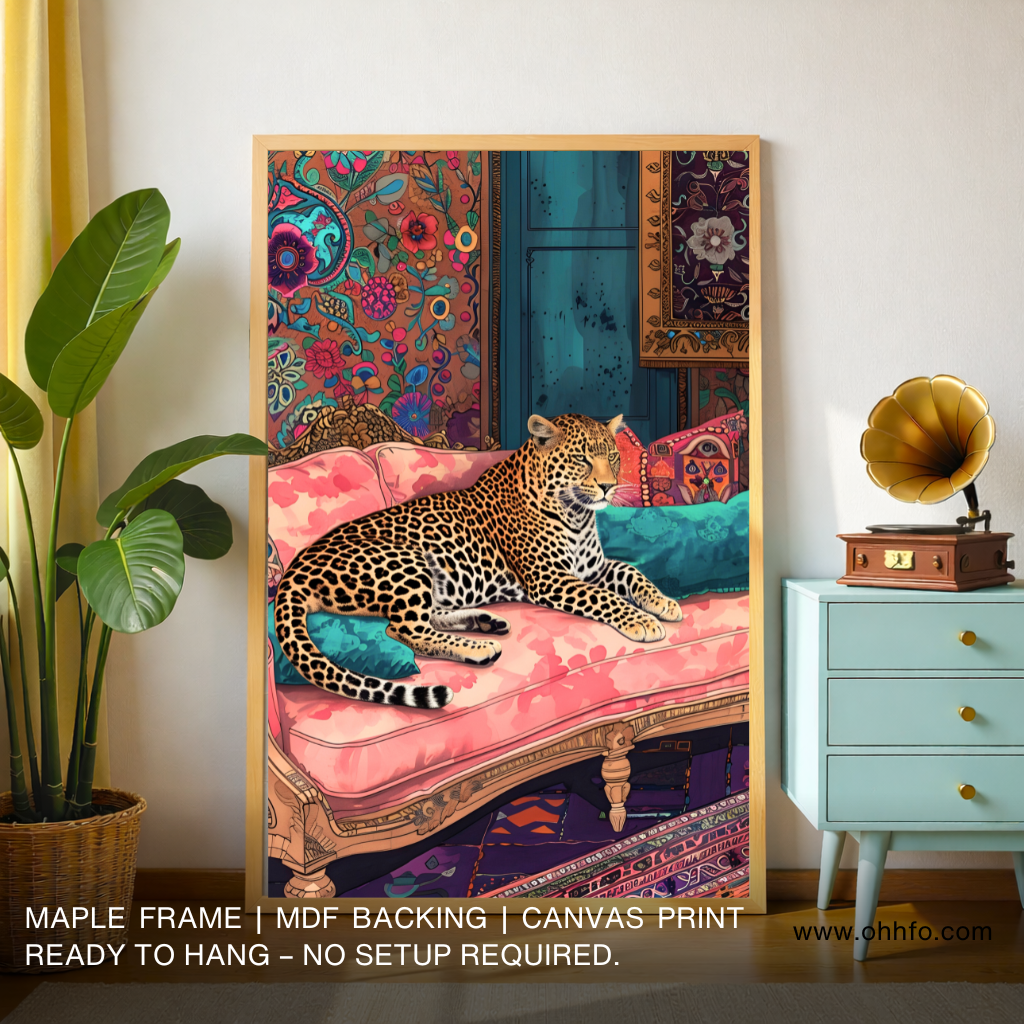 Royal Leopard Lounge – Luxury Wildlife Canvas Wall Art