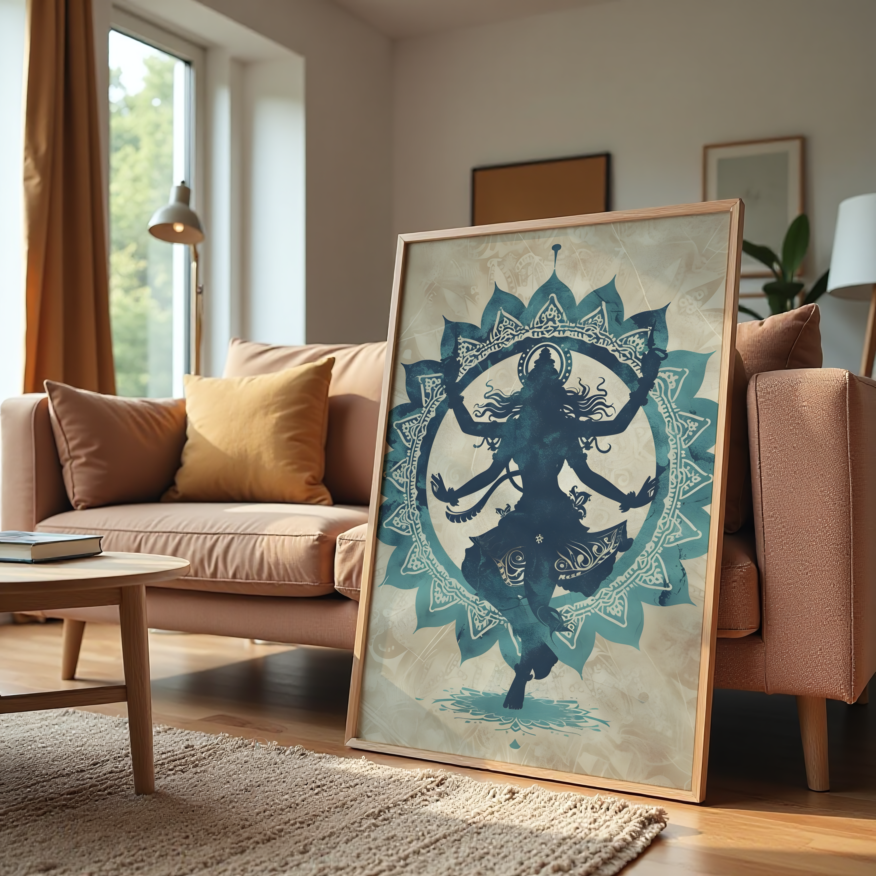 Lord Nataraj canvas wall art – Shiva cosmic dance painting for spiritual home décor