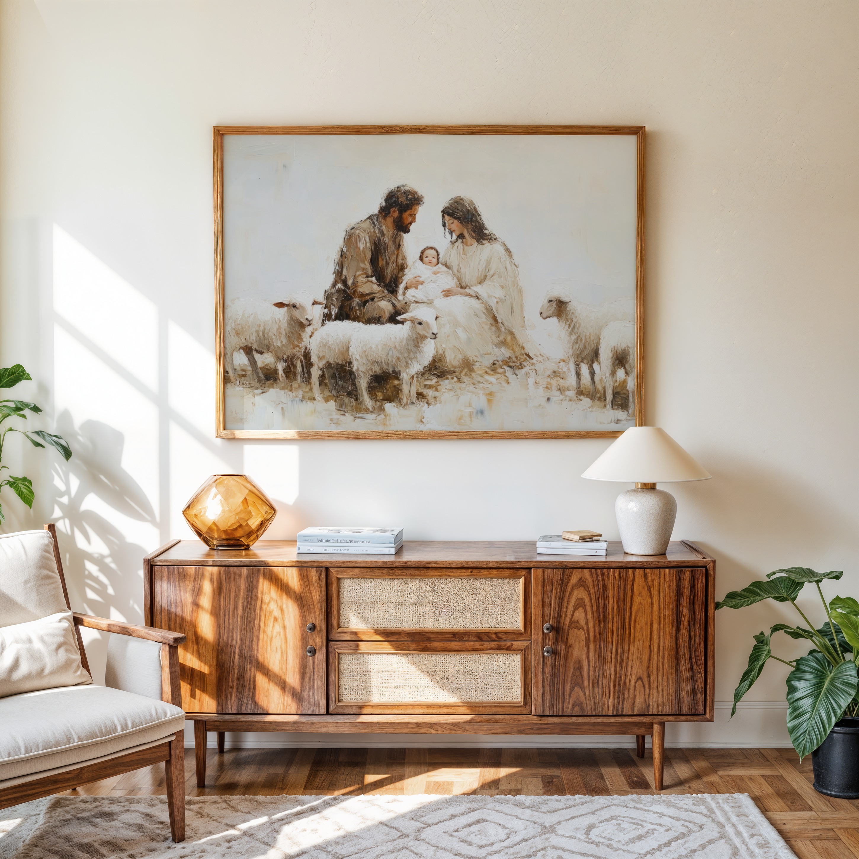 Nativity Scene Holy Family Canvas Painting