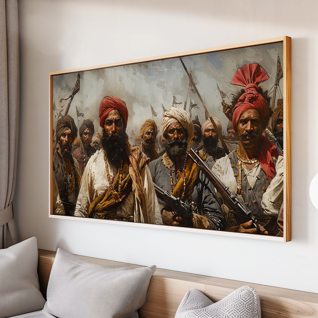 Indian freedom fighters standing united in resistance