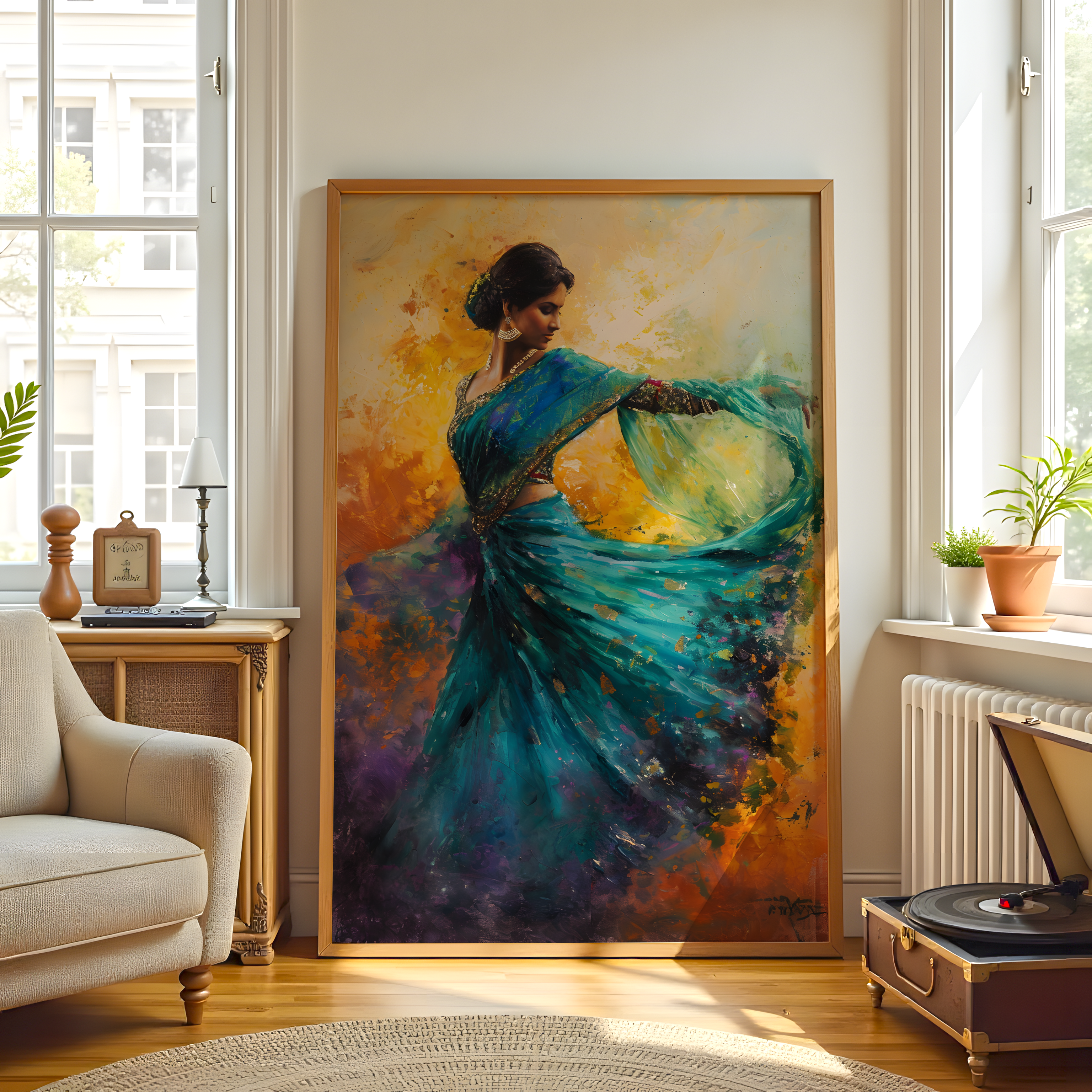Indian classical dance canvas wall art print titled 'Nritya Grace'
