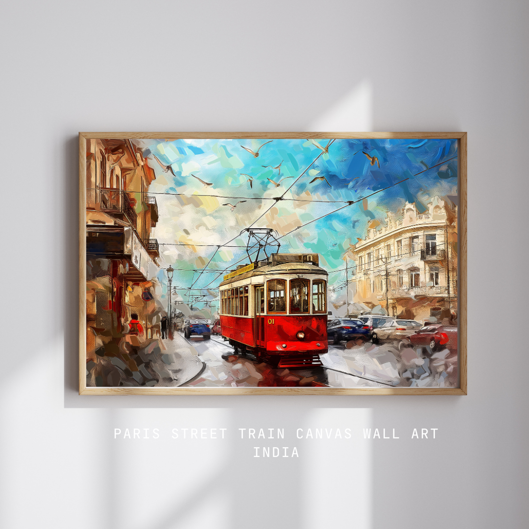 Urban wall painting of Paris train for office