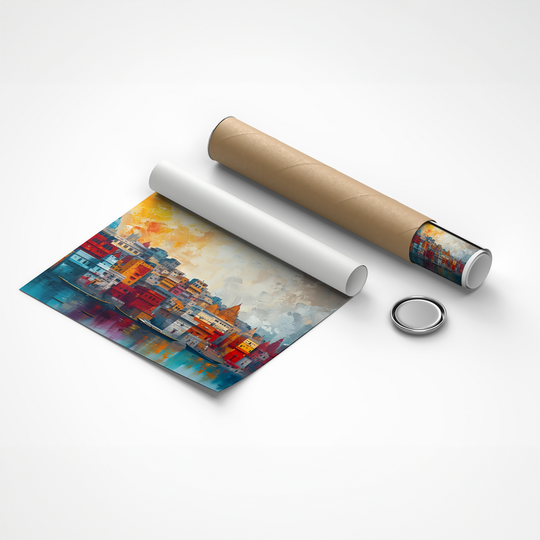 Eternal Varanasi – Mystic Ghats Cityscape Canvas Wall Art