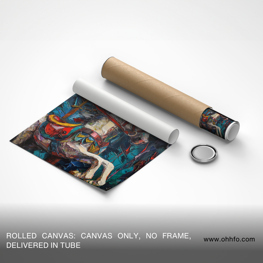 Carnival Run: Abstract Horses at Play Canvas Wall Art