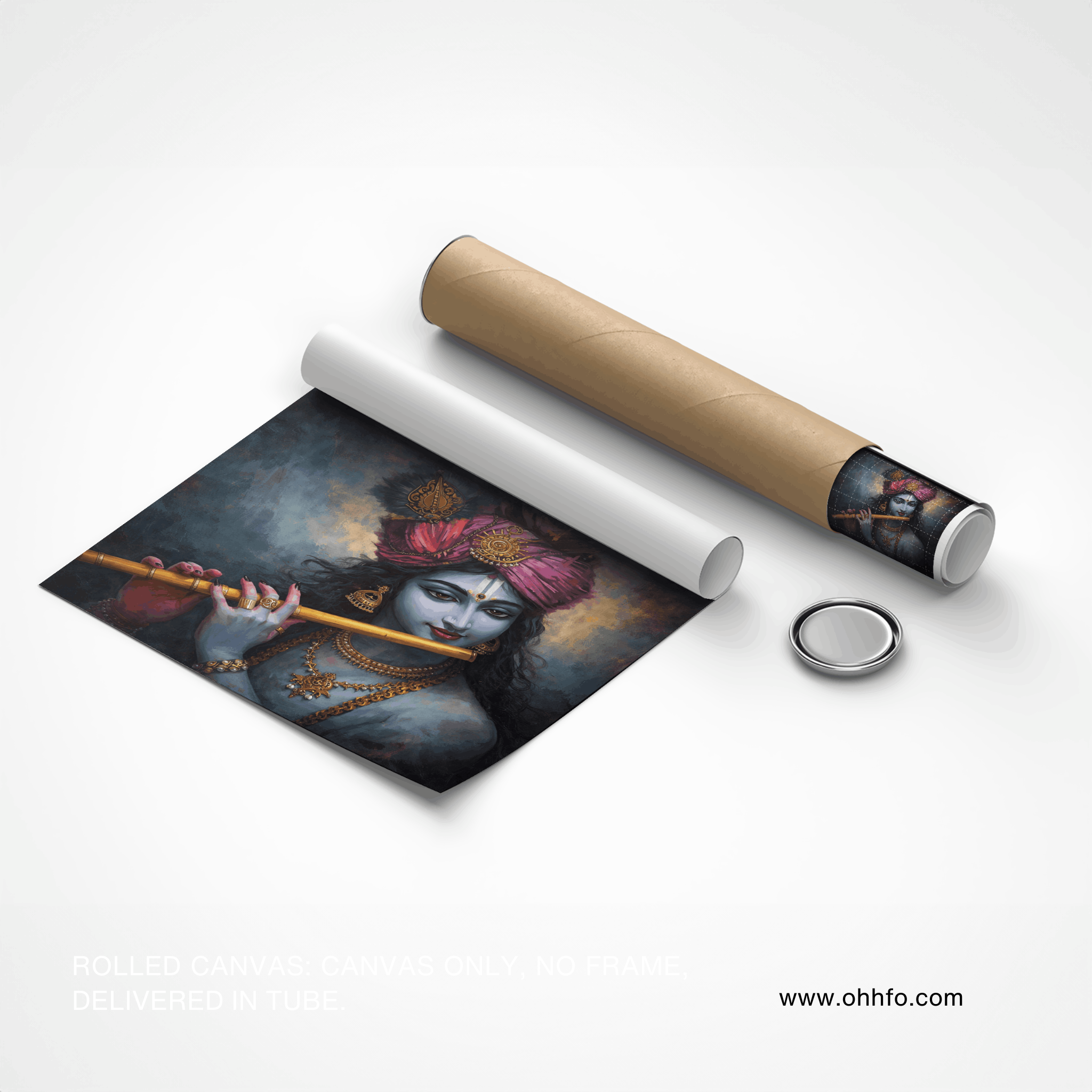 Lord Krishna Flute Painting Canvas
