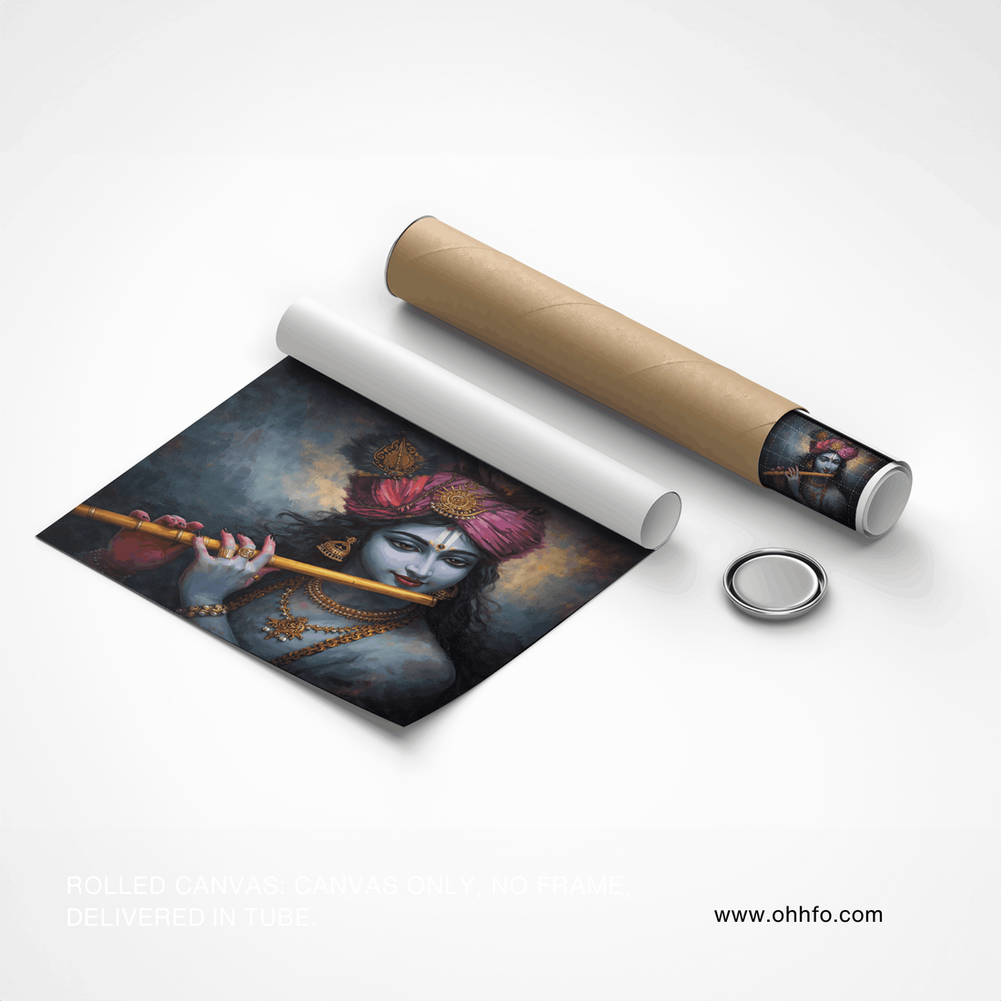 Lord Krishna Flute Painting Canvas
