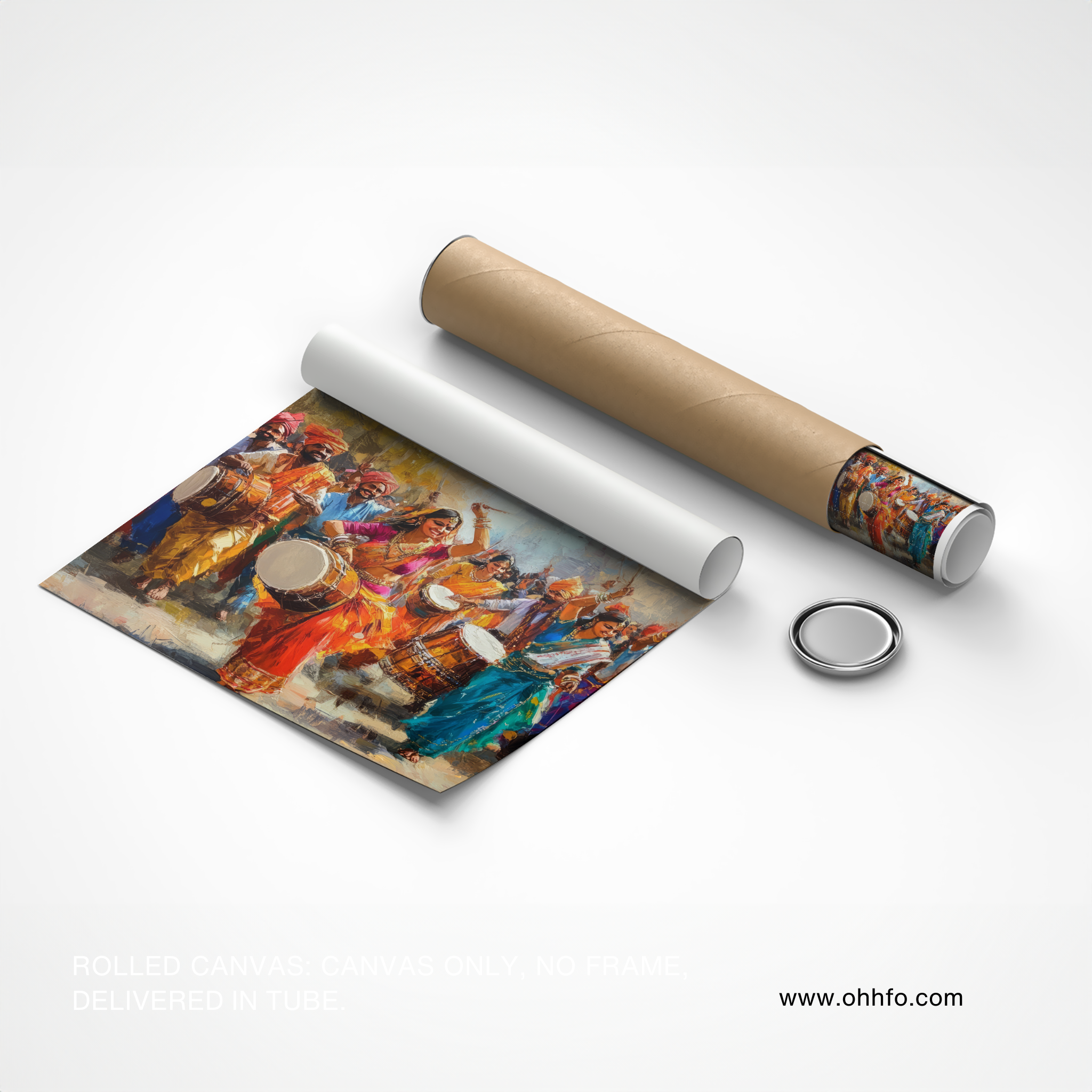 Indian Festival Celebration Canvas Wall Art – Dance & Drums