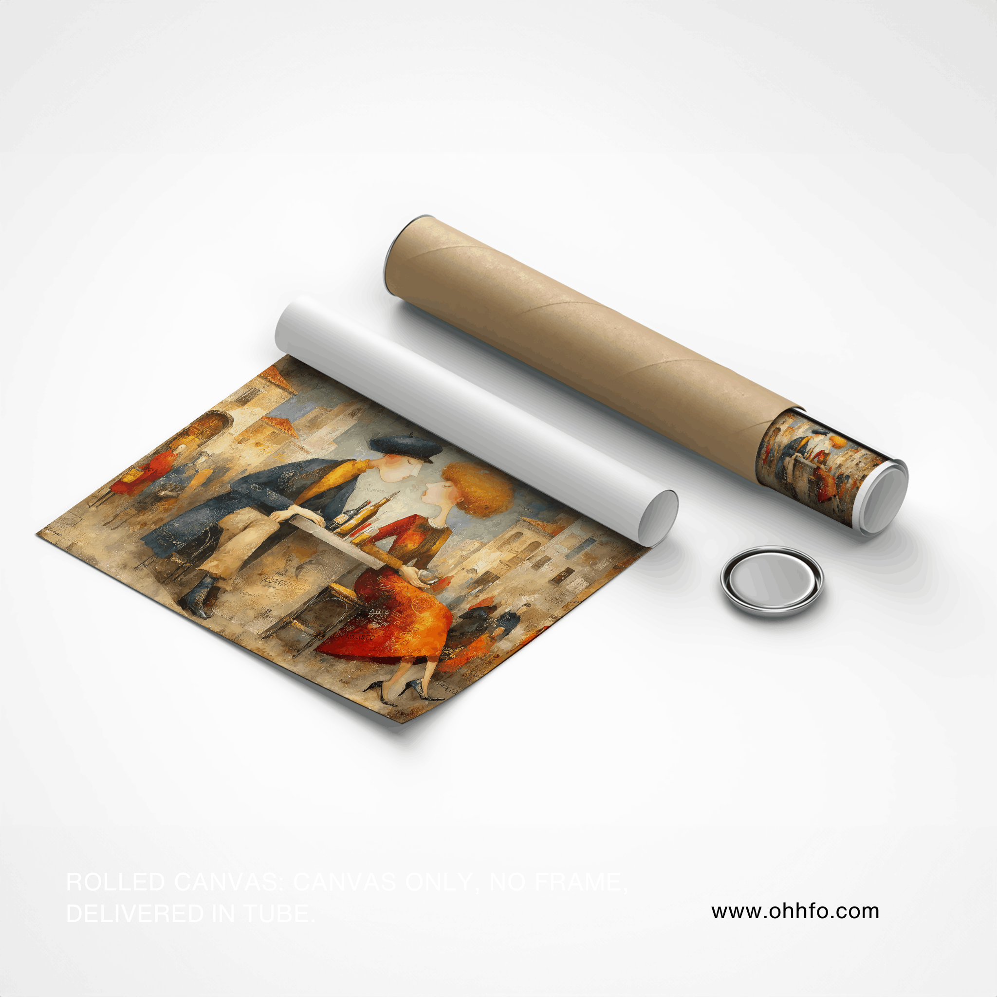 Cafe Romance Canvas Wall Art