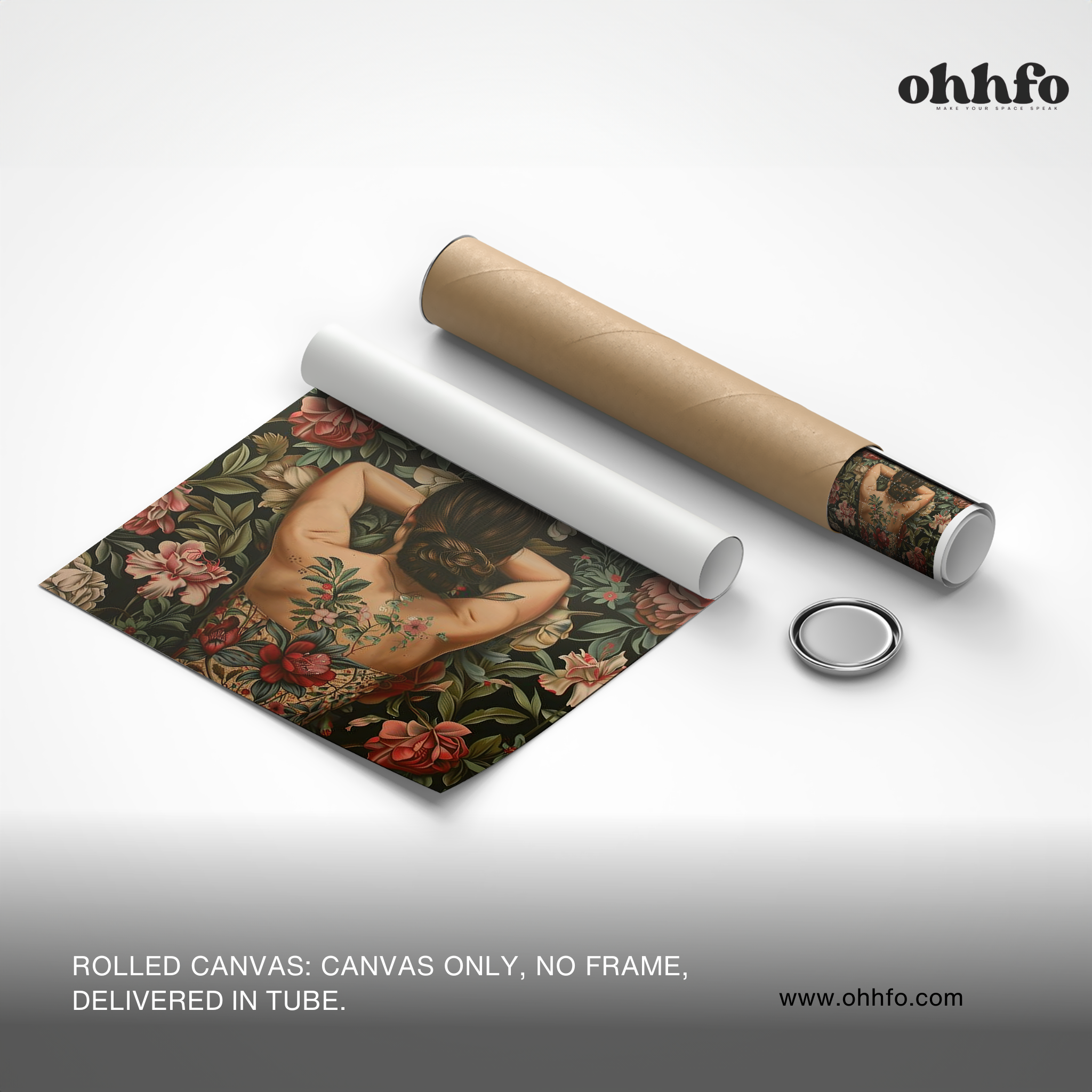 Floral Back Portrait Canvas Wall Art