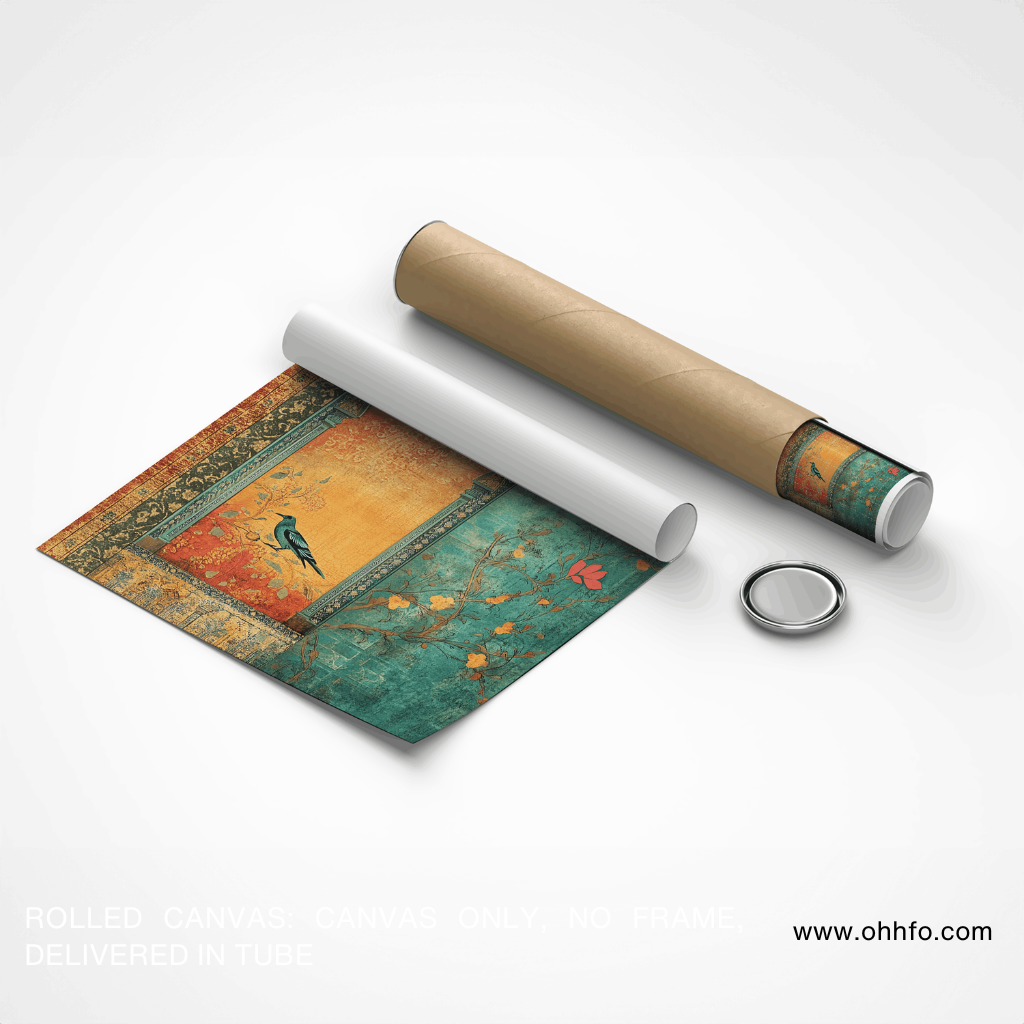 Indian Vintage Bird Canvas Wall Art