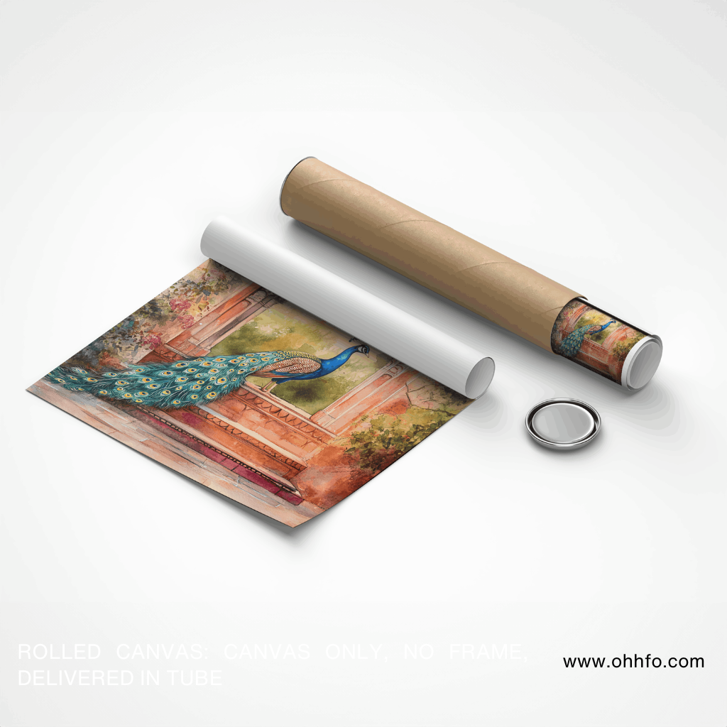 Royal Peacock Canvas Wall Art