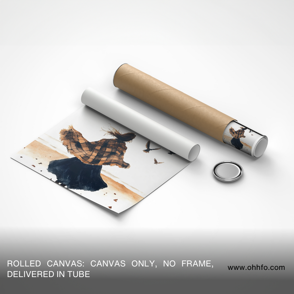 Abstract Woman with Birds Canvas Wall Art