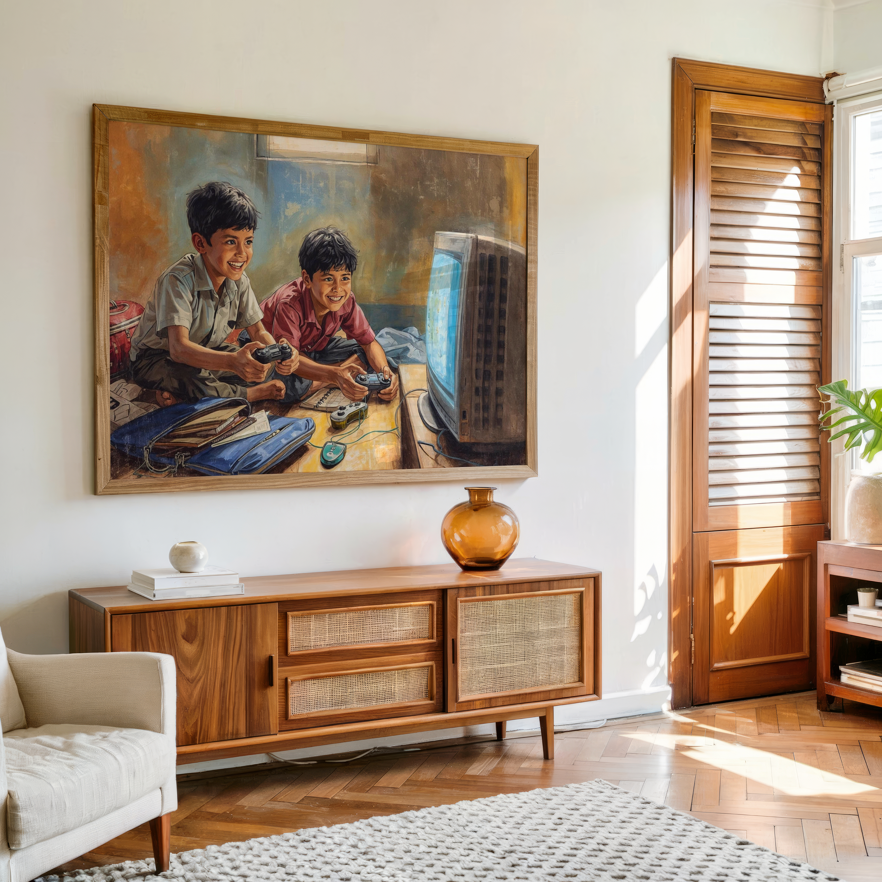 Retro gaming childhood memory canvas wall art