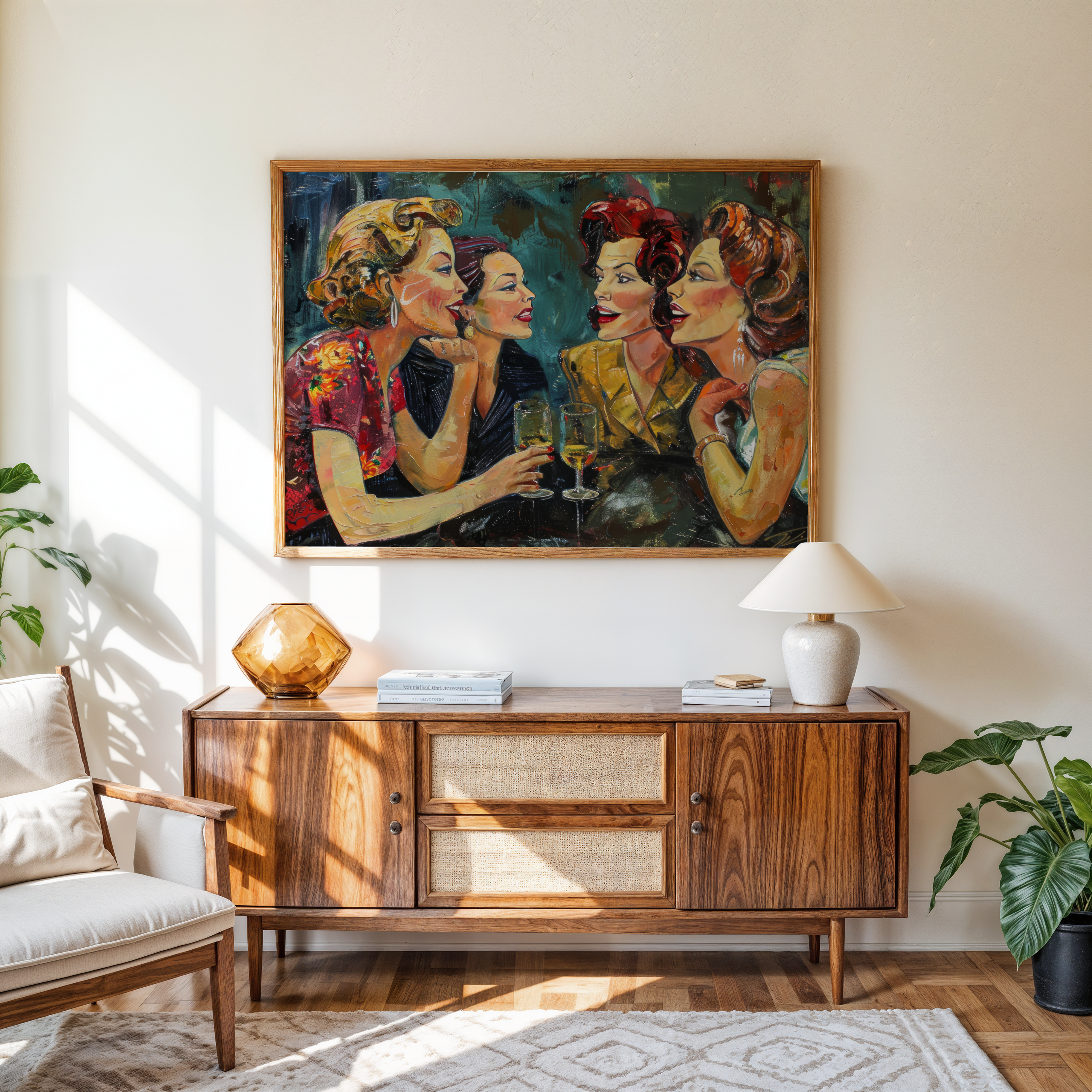 vintage conversation painting for wall décor