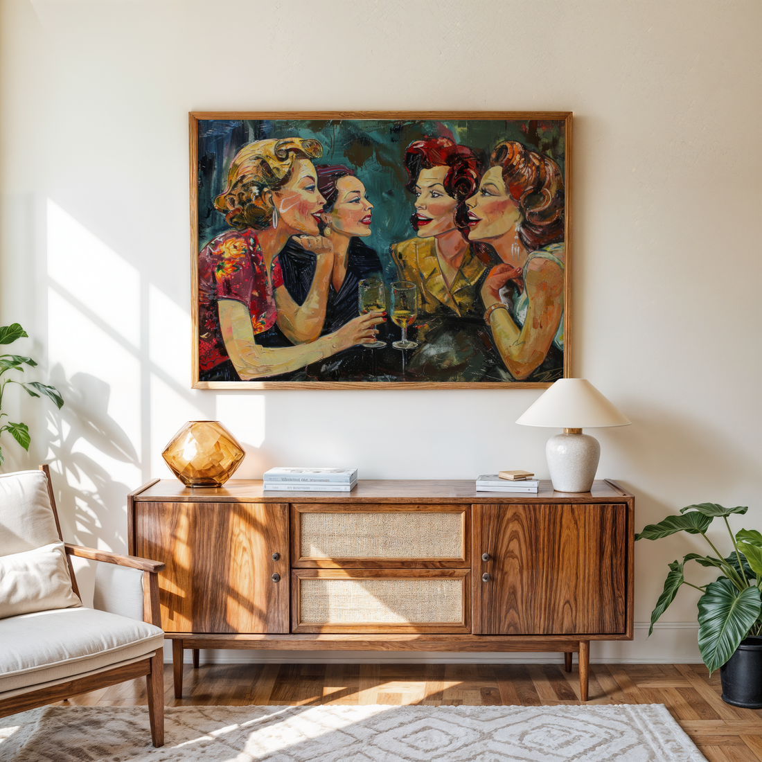 vintage conversation painting for wall décor