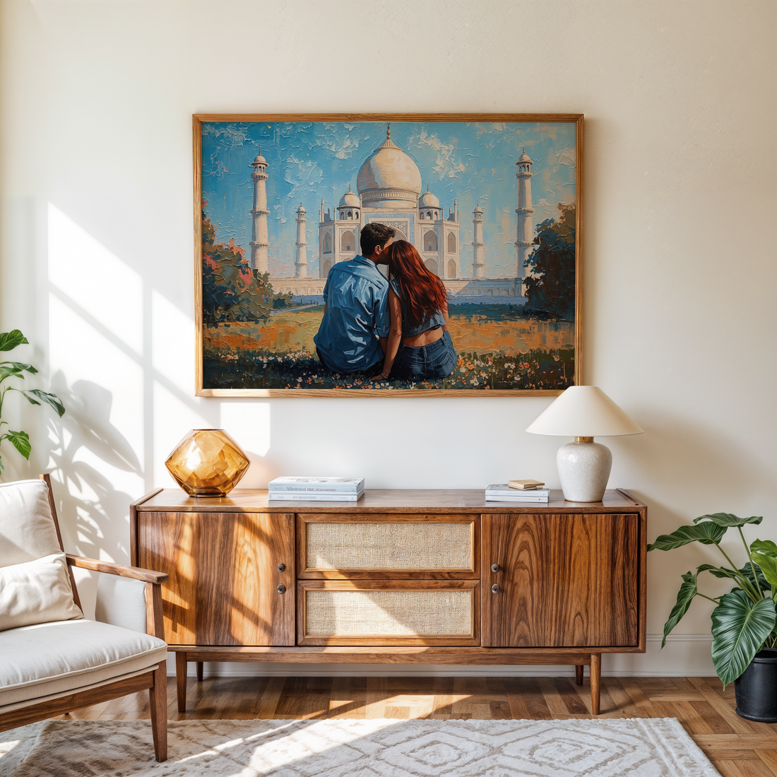 Taj Mahal Love Story Wall Art for Living Room