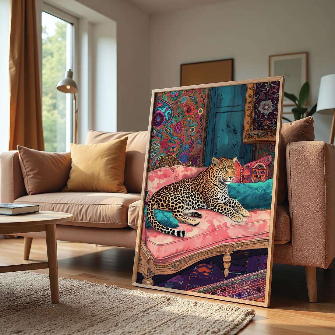 Royal Leopard Lounge – Luxury Wildlife Canvas Wall Art
