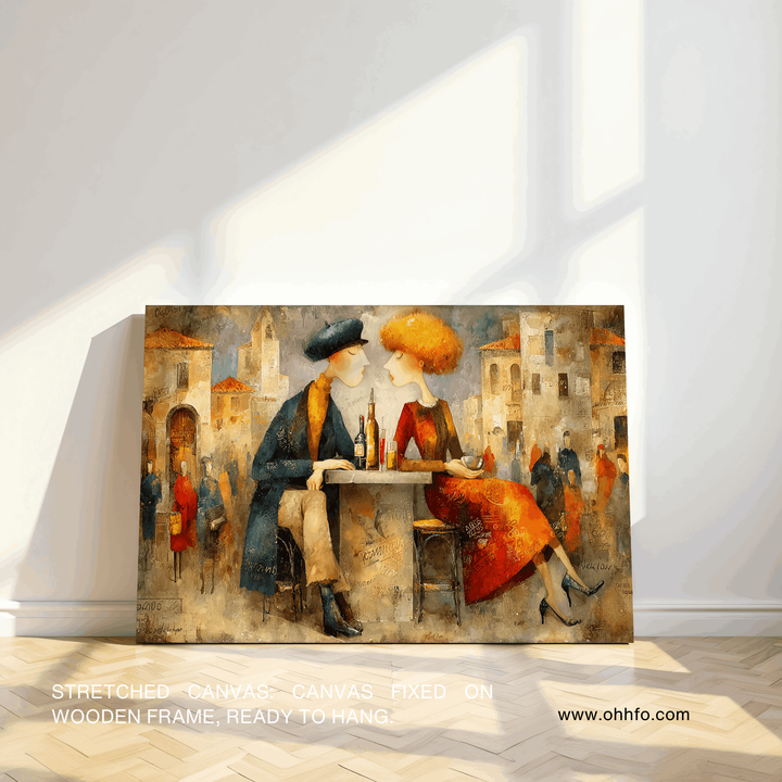 Cafe Romance Canvas Wall Art
