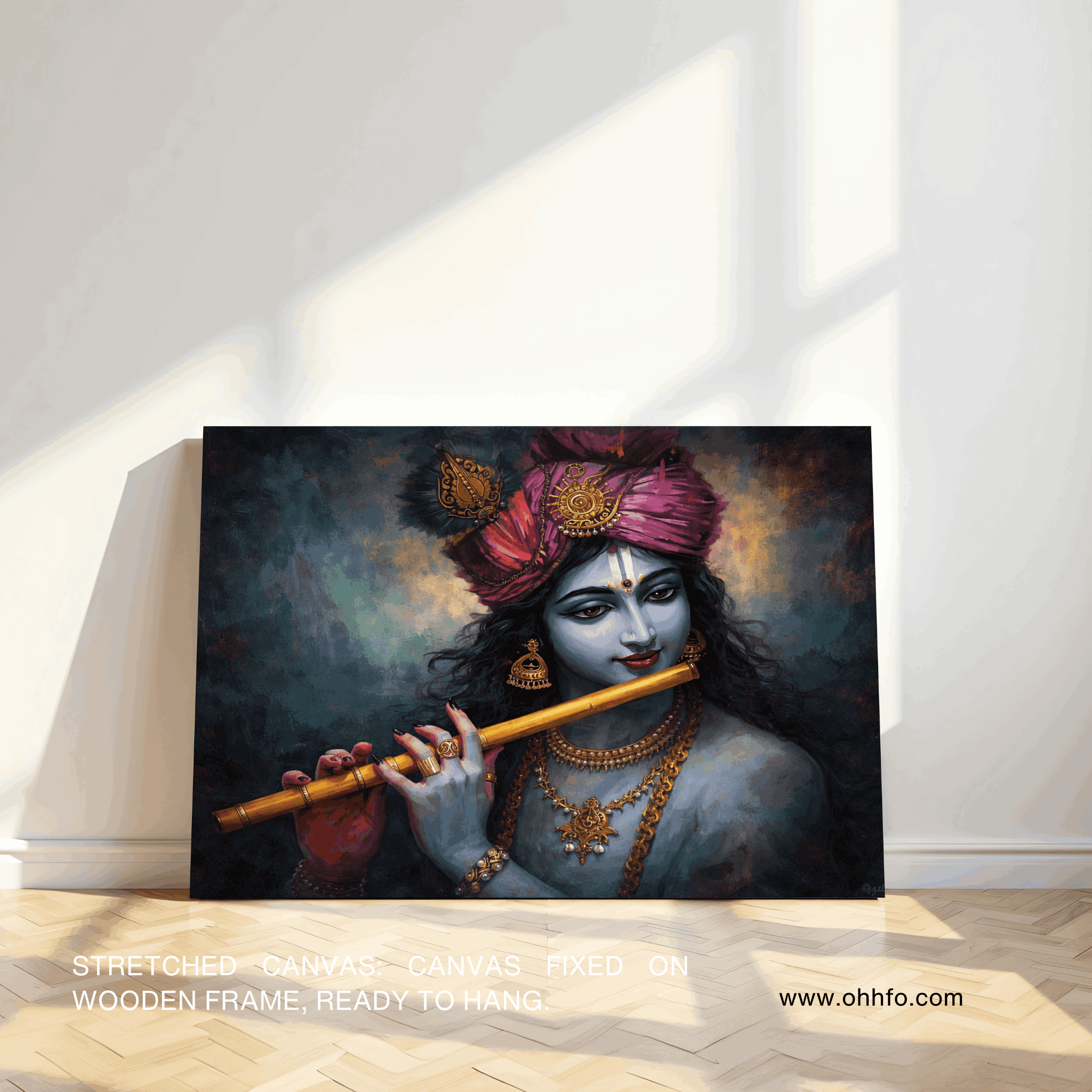 Lord Krishna Flute Painting Canvas