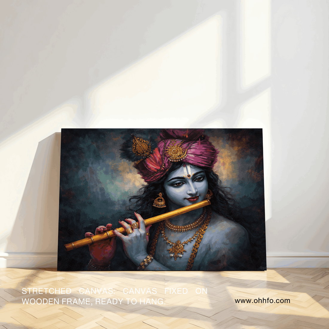 Lord Krishna Flute Painting Canvas