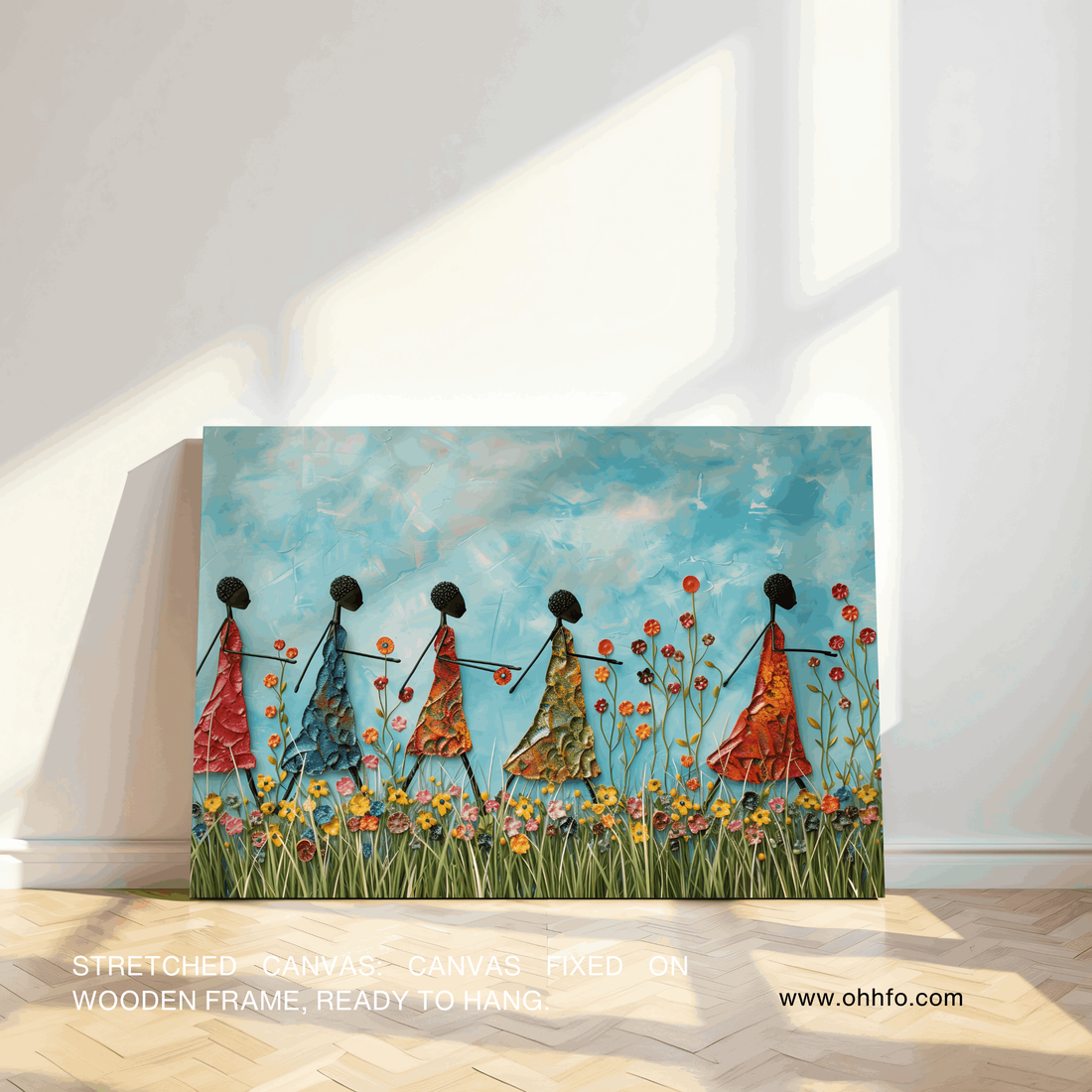Sisters of Spring – Afro-Boho Floral Wall Art