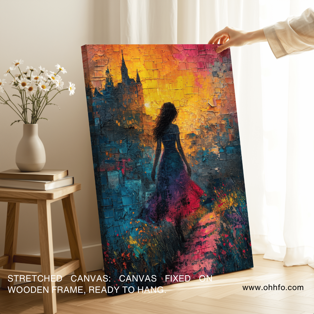 Chasing the Horizon – Dreamy Woman Sunset Canvas Wall Art