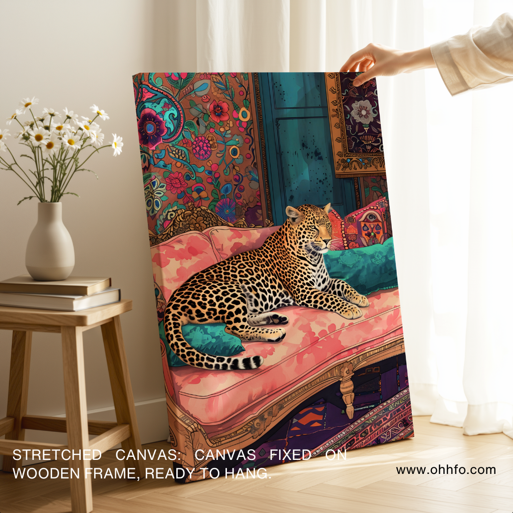 Royal Leopard Lounge – Luxury Wildlife Canvas Wall Art