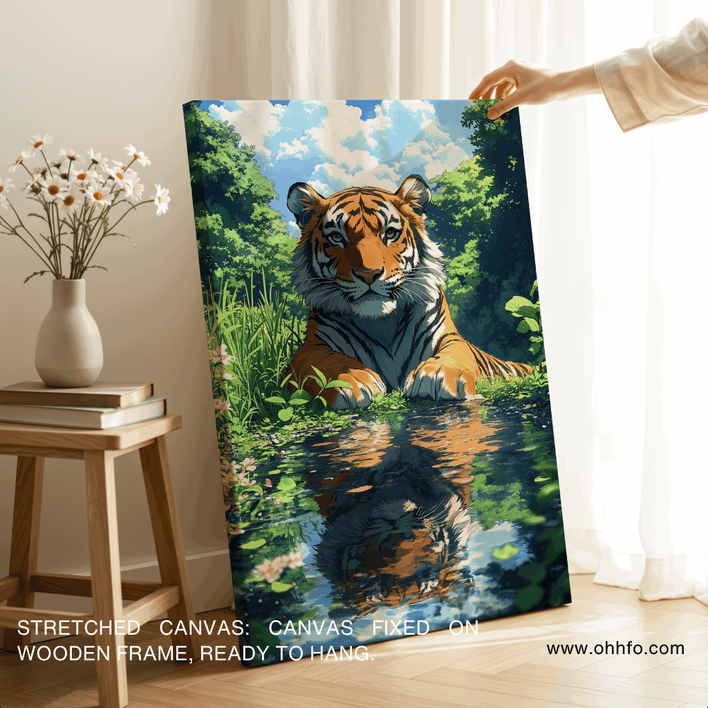 Tiger reflection canvas wall art