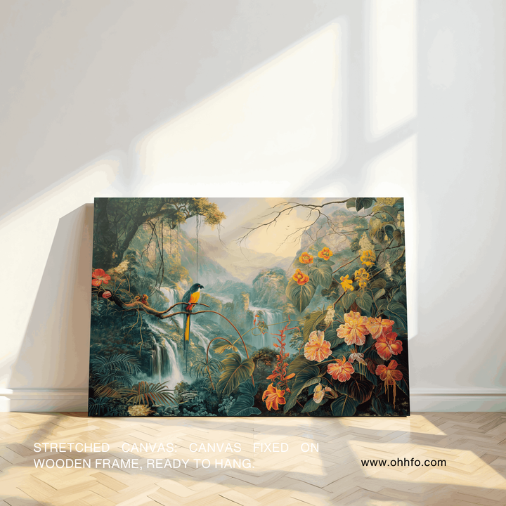 Rainforest Waterfall Canvas Wall Art - Ready To Hang