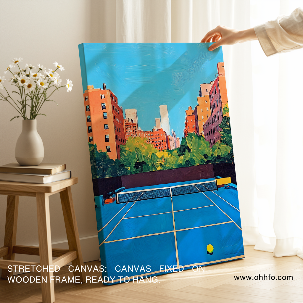 Urban Tennis Court Canvas Wall Art