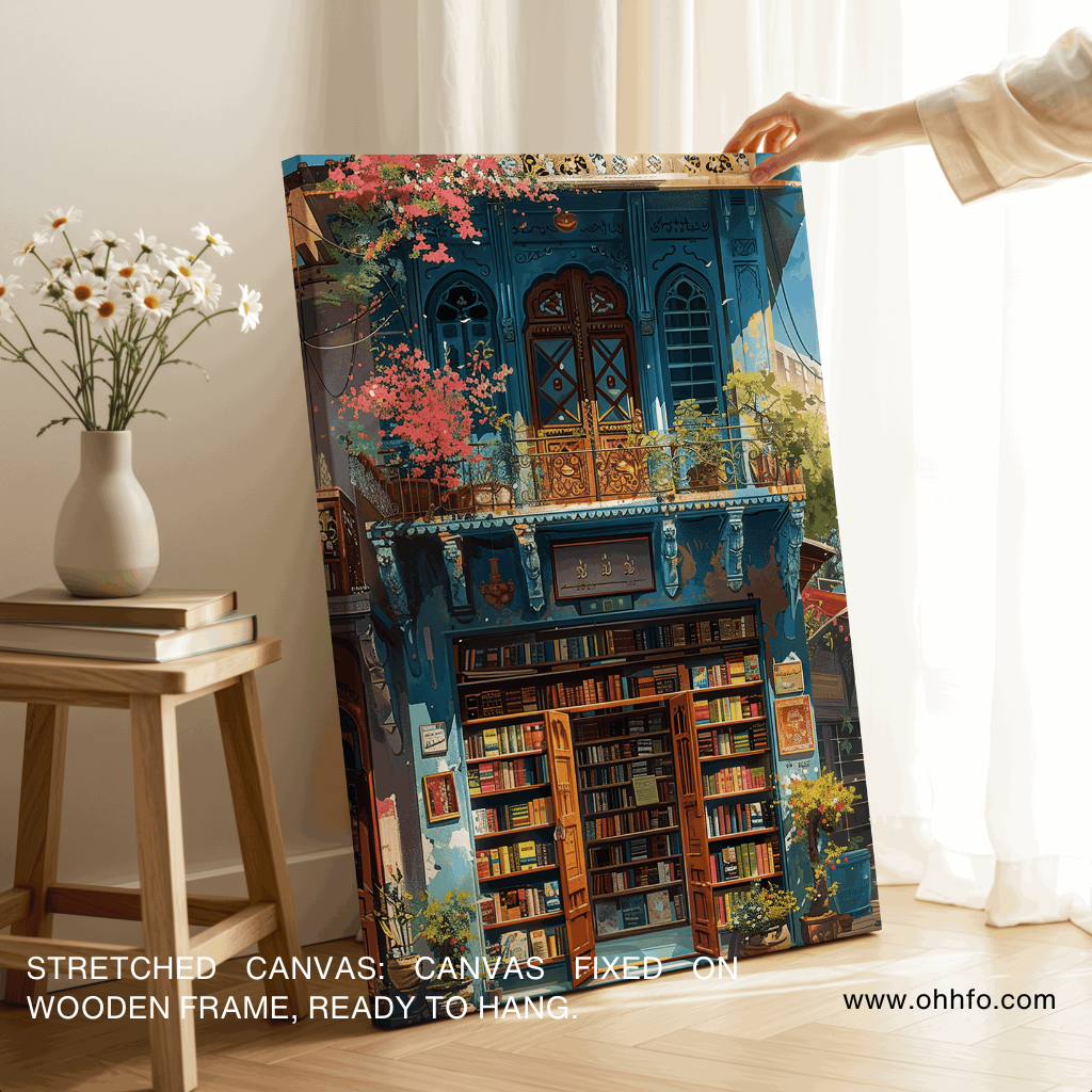 Charming Old Bookshop Canvas Wall Art