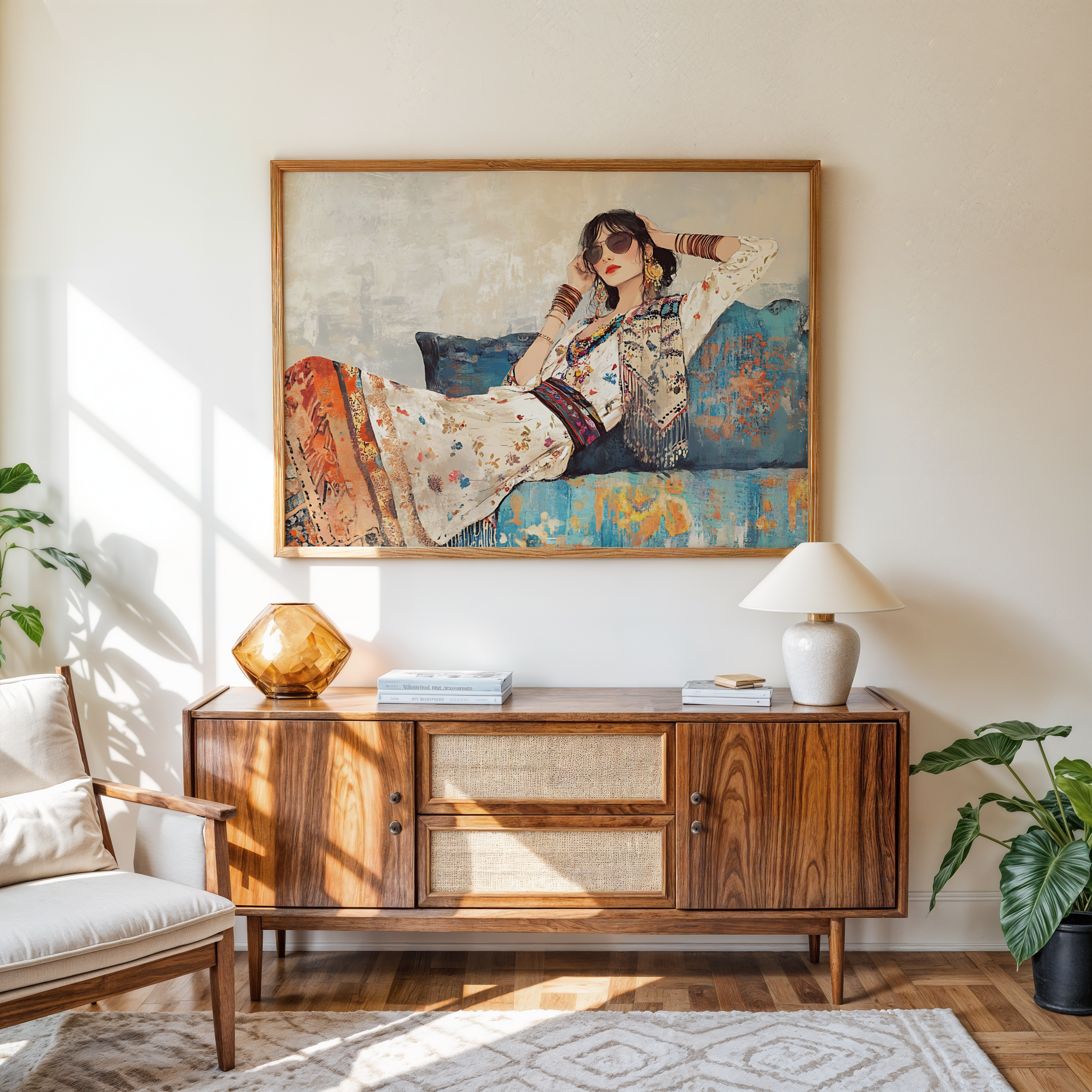 Modern bohemian fashion wall decor artwork