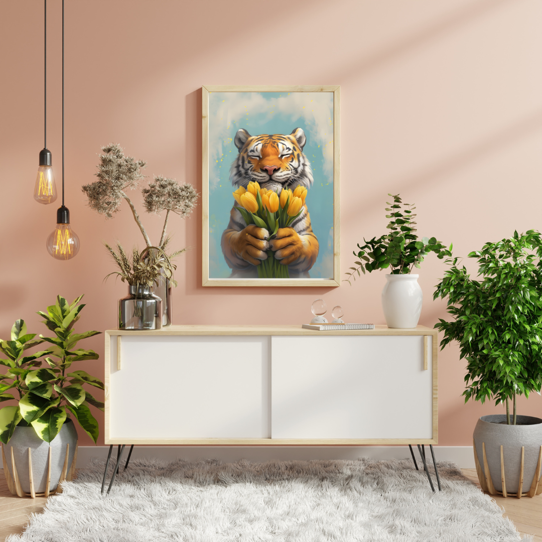 peaceful-tiger-flower-holding-painting