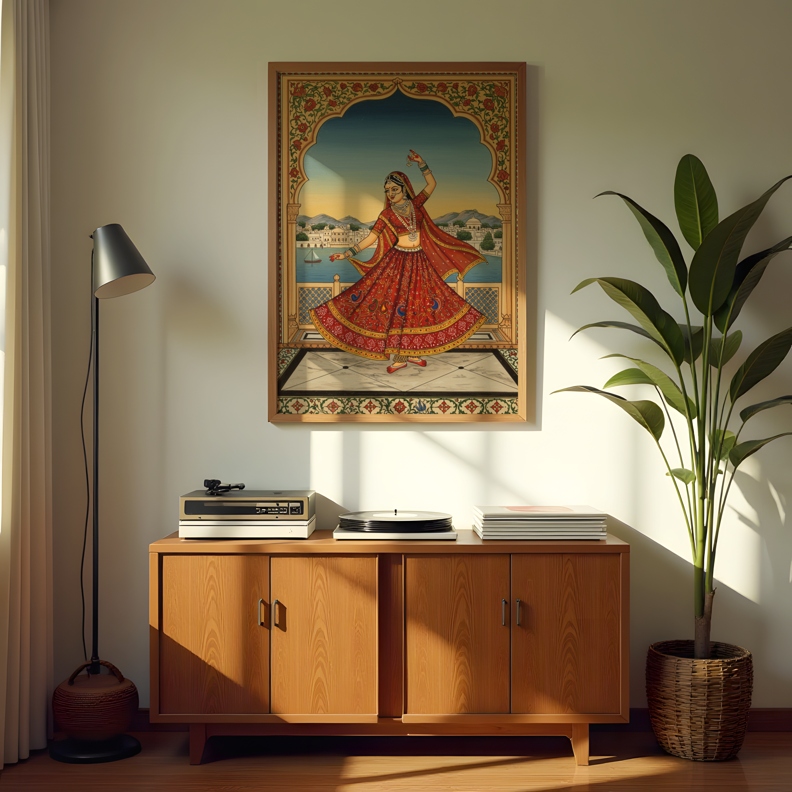 Indian ethnic dance canvas wall art inspired by Rajasthan culture