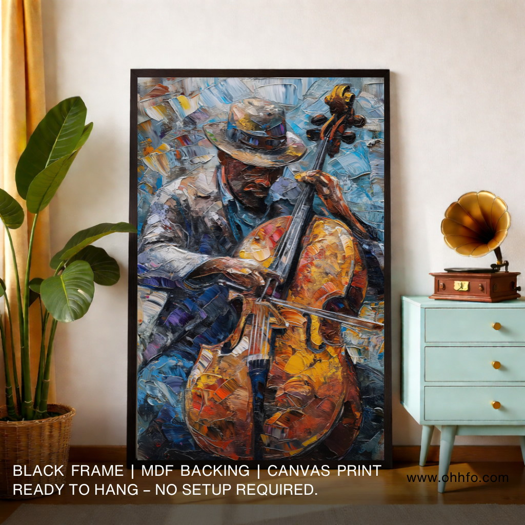 Abstract Violin Player Wall Art – Musician Canvas Print for Home Decor