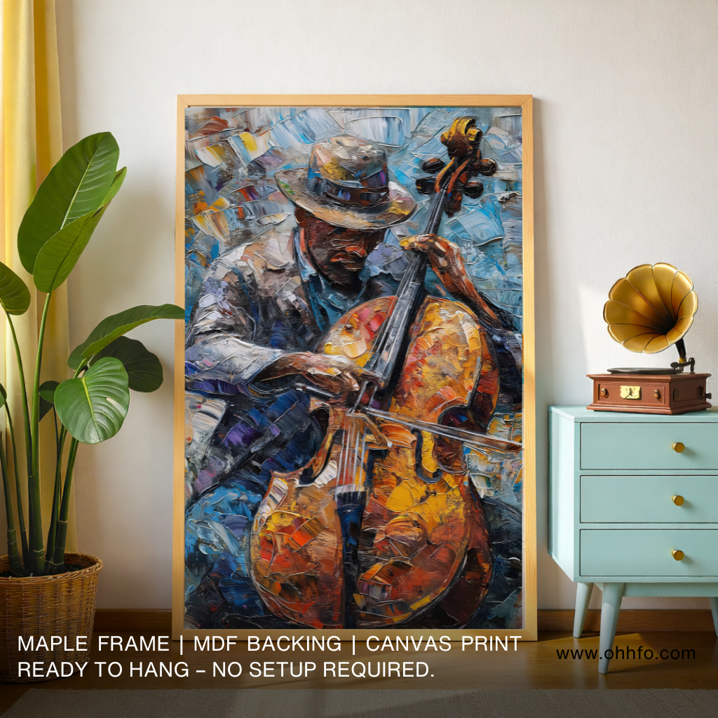 Abstract Violin Player Wall Art – Musician Canvas Print for Home Decor