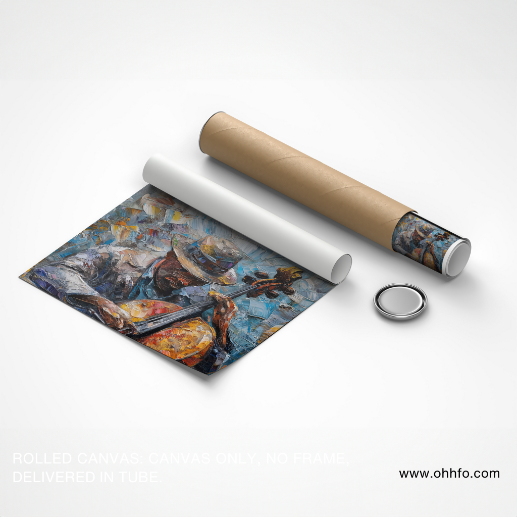 Abstract Violin Player Wall Art – Musician Canvas Print for Home Decor