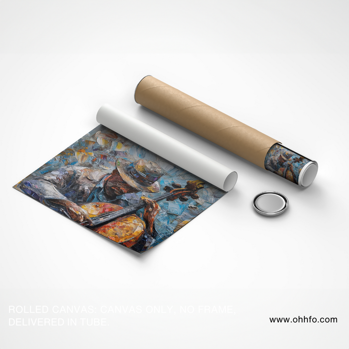 Abstract Violin Player Wall Art – Musician Canvas Print for Home Decor