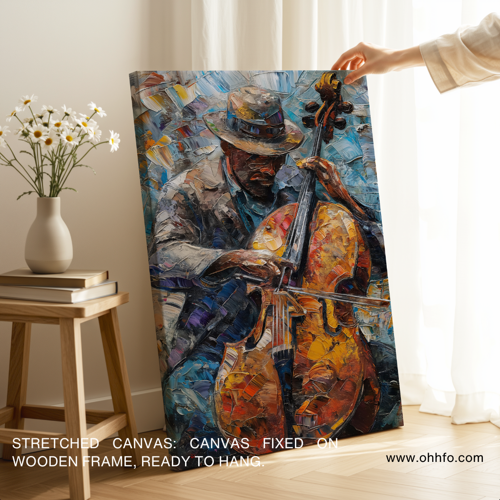 Abstract Violin Player Wall Art – Musician Canvas Print for Home Decor