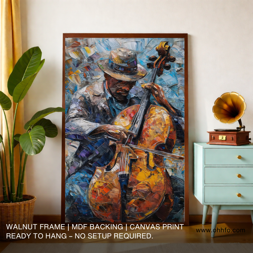 Abstract Violin Player Wall Art – Musician Canvas Print for Home Decor