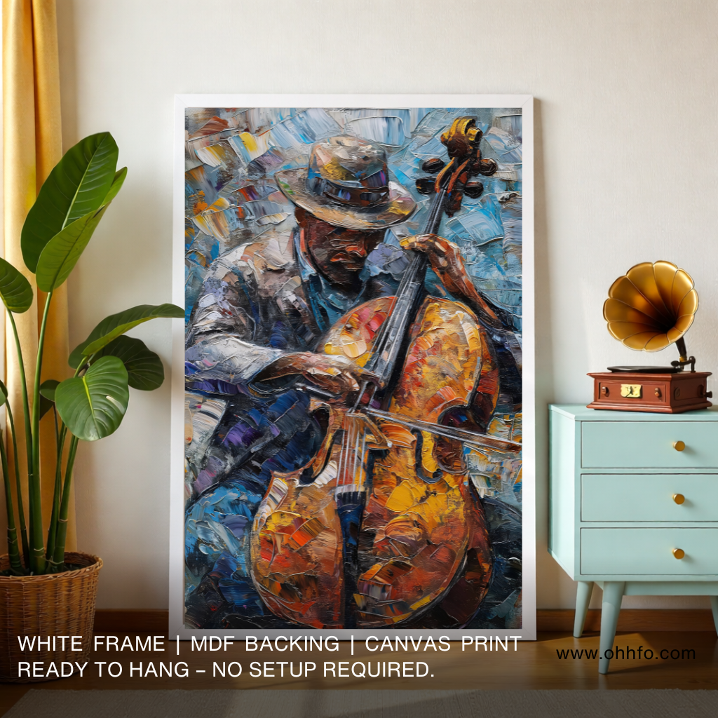Abstract Violin Player Wall Art – Musician Canvas Print for Home Decor