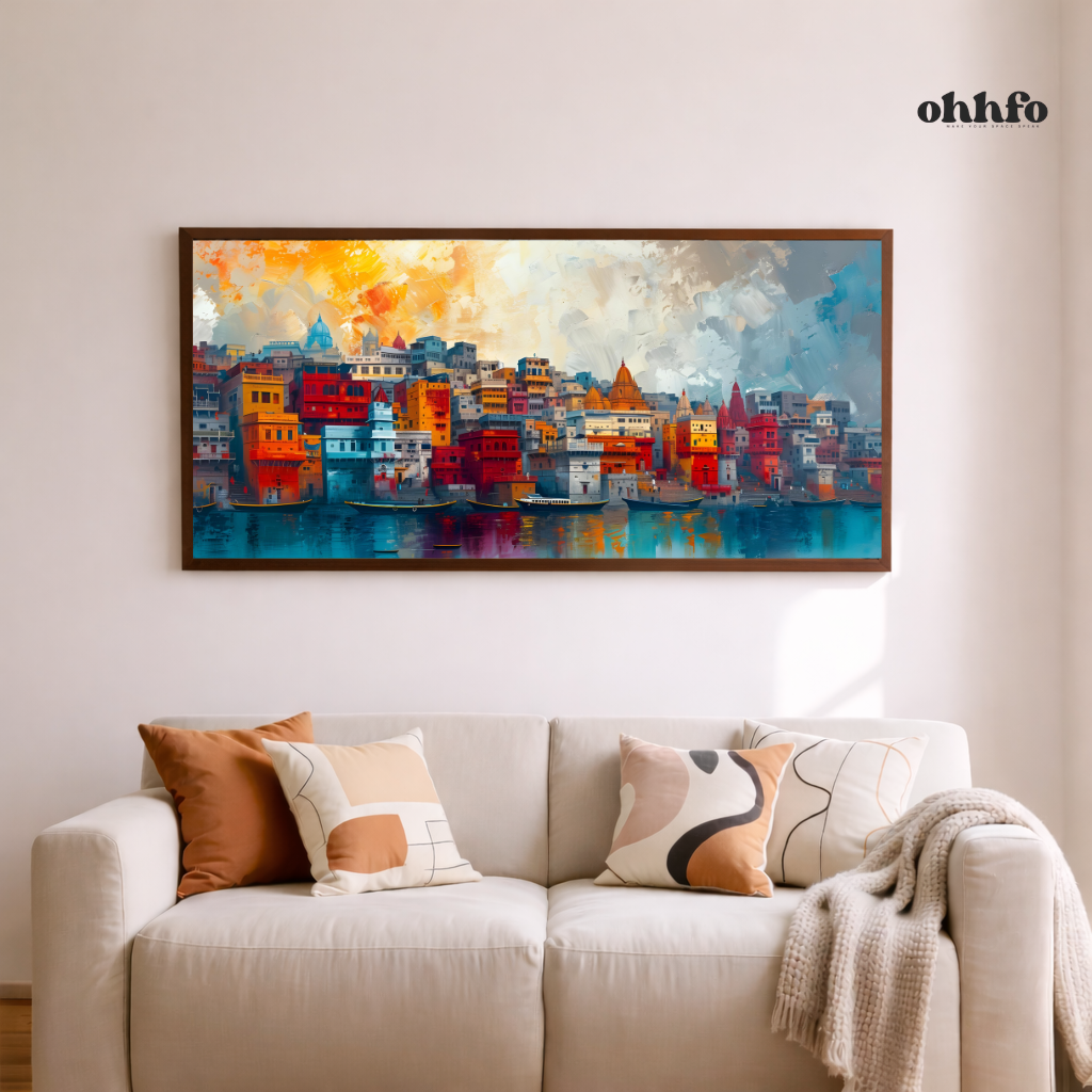 Eternal Varanasi – Mystic Ghats Cityscape Canvas Wall Art