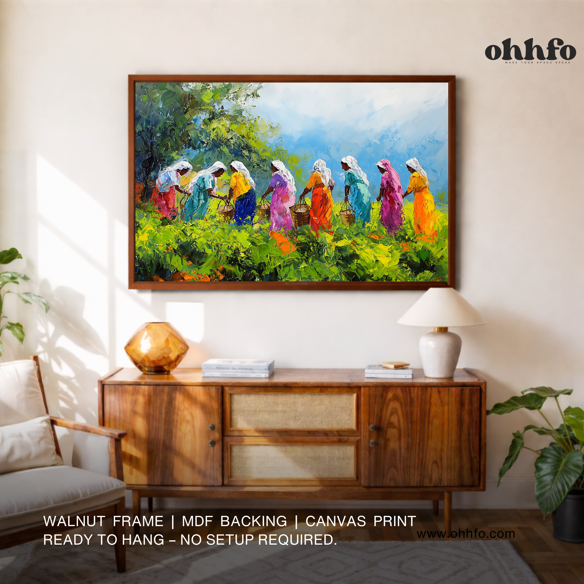 Tea Garden Harvest – Vibrant Women Canvas Wall Art